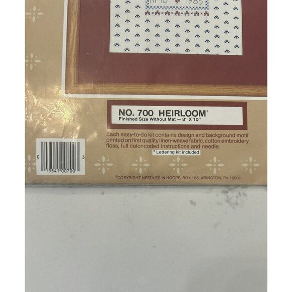 Vintage Prints Charming Heirloom Cross Stitch Kit Sampler by Needles NHoops #700 - Picture 4 of 5
